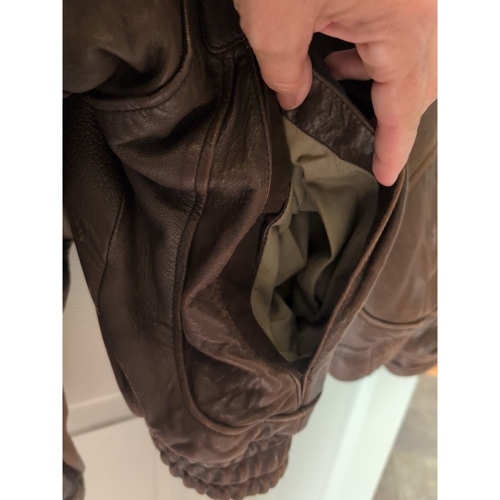 Vintage Expedition Leather Bomber Jacket Made in Korea Brown XL,Incredibly Soft - Picture 8 of 16